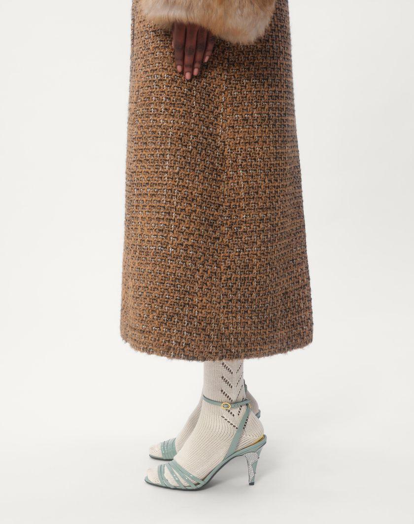 Valentino Handbags Cappotto In Fantasy Tweed per Donna in Marrone/multicolor | Valentino IT Moda