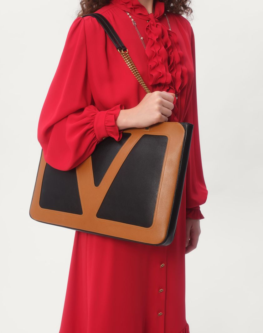 Valentino Handbags Abito Midi In Georgette per Donna in Rosso | Valentino IT In Linea