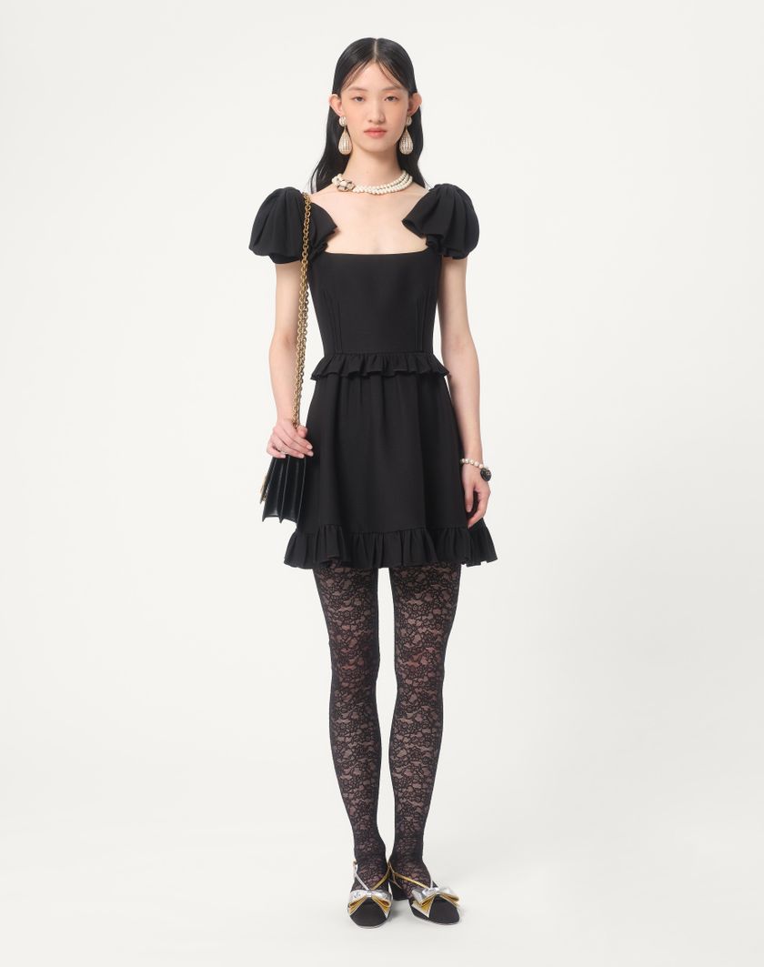 Valentino Handbags Abito Corto In Crepe Couture per Donna in Nero | Valentino IT Affare Del Giorno