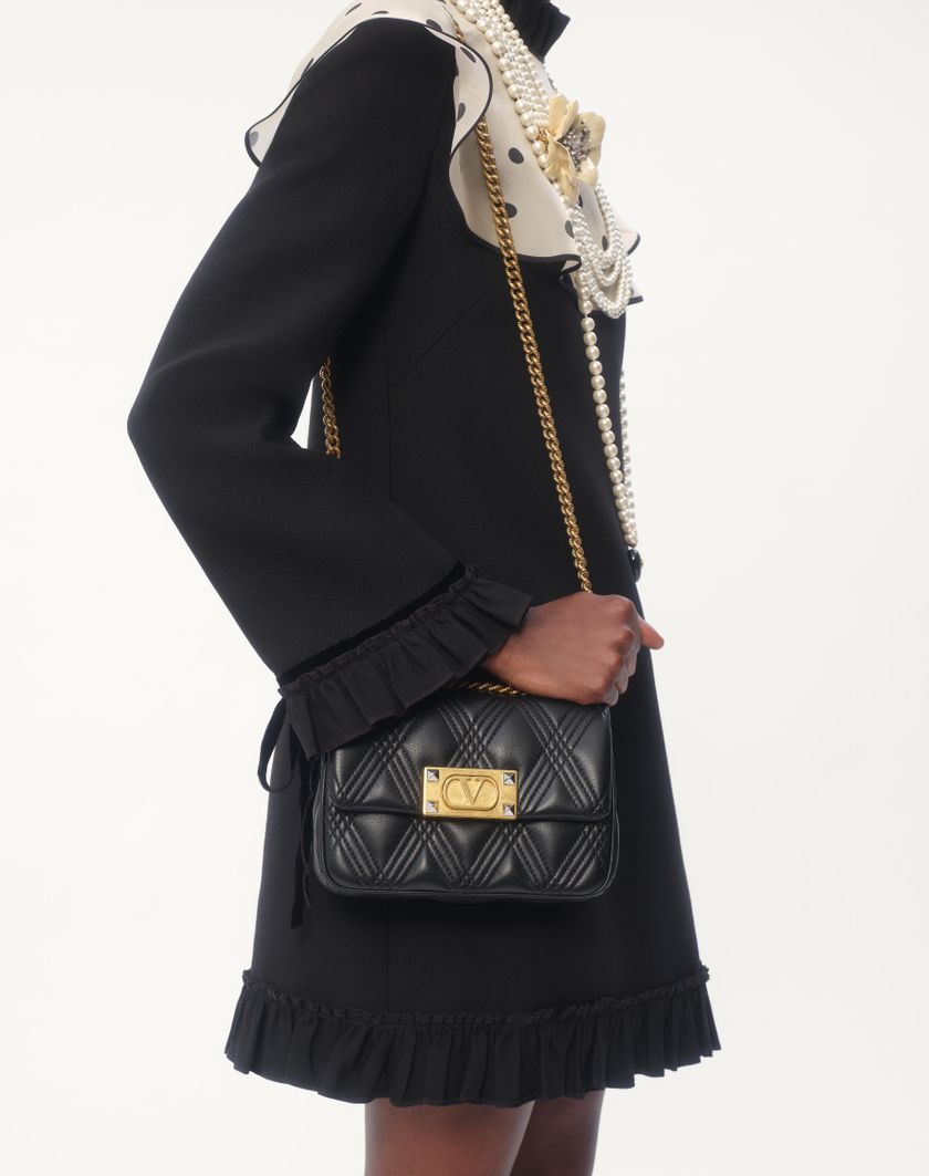 Valentino Handbags Abito Corto In Crepe Couture per Donna in Nero/avorio | Valentino IT Sottocosto