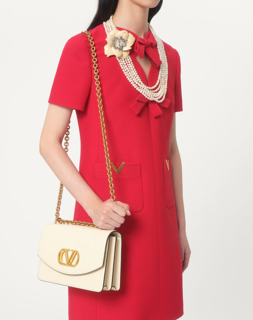 Valentino Handbags Abito Corto In Crepe Couture per Donna in Rosso | Valentino IT Presa