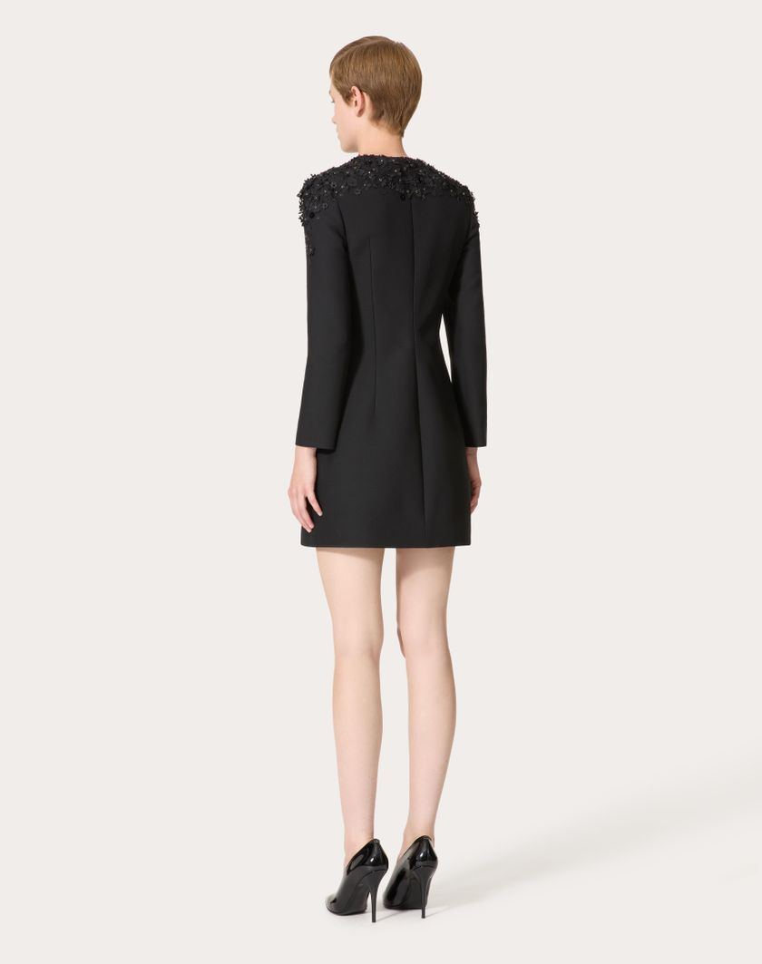 Valentino Handbags Abito Corto In Crepe Couture Ricamato per Donna in Nero | Valentino IT Hotsell