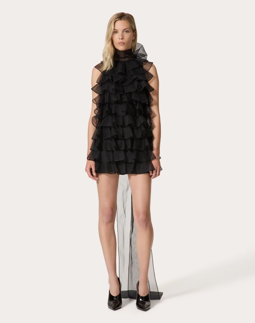 Valentino Handbags Abito Corto In Organza per Donna in Nero | Valentino IT In Saldo