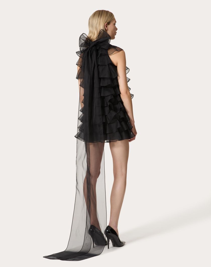 Valentino Handbags Abito Corto In Organza per Donna in Nero | Valentino IT In Saldo