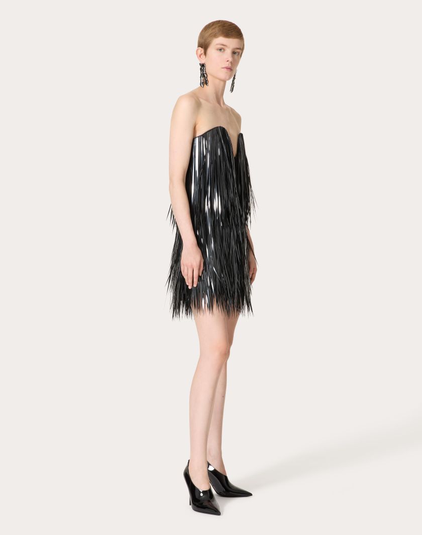 Valentino Handbags Abito Corto In Organza Ricamato per Donna in Nero | Valentino IT Moda