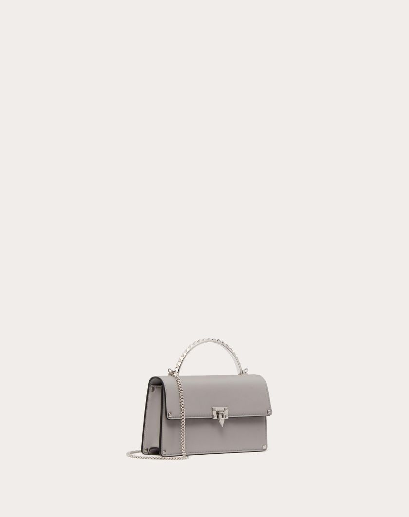Valentino Handbags Mini Borsa A Mano Rockstud In Vitello per Donna in Grigio | Valentino IT Promozione