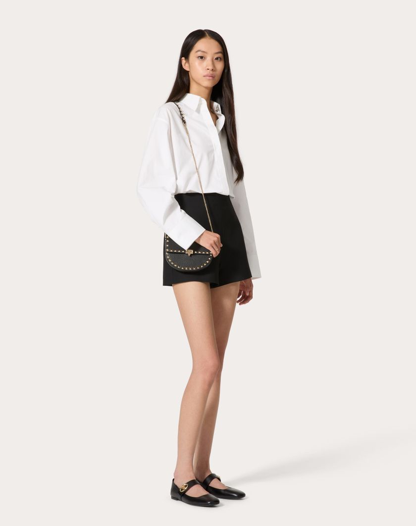 Valentino Handbags Mini Borsa A Tracolla Rockstud In Vitello Granato per Donna in Nero | Valentino IT Soddisfazione Garantita