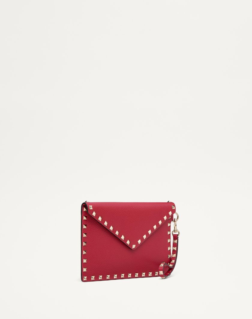 Valentino Handbags Pouch Rockstud In Vitello Granato per Donna in Rosso V. | Valentino IT Consegna Veloce