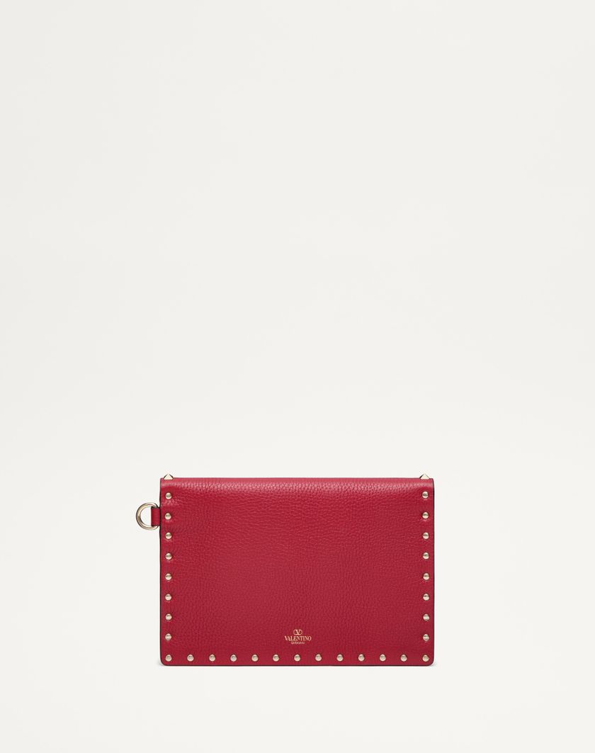 Valentino Handbags Pouch Rockstud In Vitello Granato per Donna in Rosso V. | Valentino IT Consegna Veloce