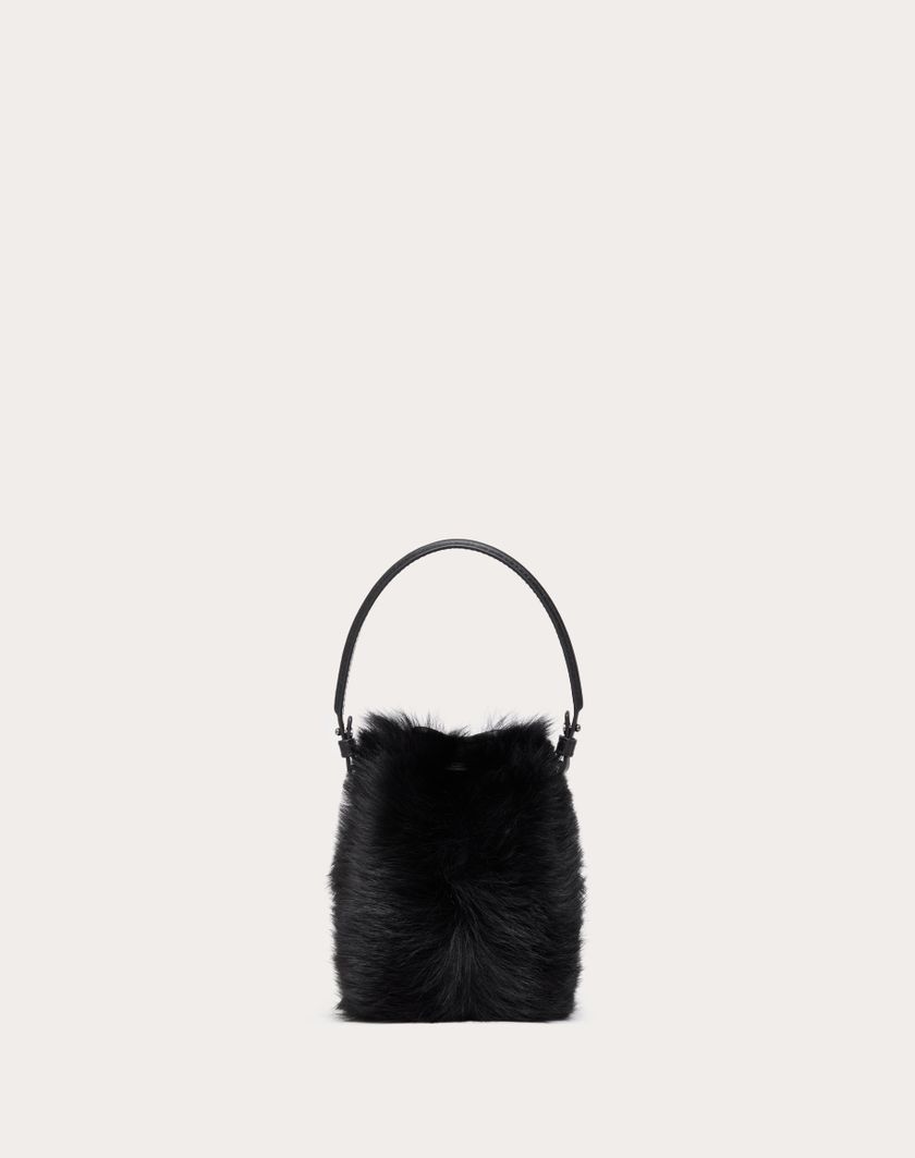 Valentino Handbags Mini Borsa A Secchiello Vlogo Signature In Montone per Donna in Nero | Valentino IT Online