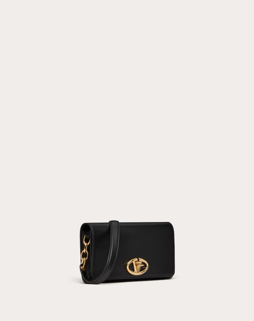 Valentino Handbags Portafoglio Con Tracolla Vlogo The Bold Edition In Nappa per Donna in Rose Quartz | Valentino IT Offerte