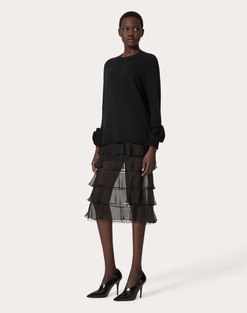 Valentino Handbags Gonna In Chiffon per Donna in Nero | Valentino IT In Saldo