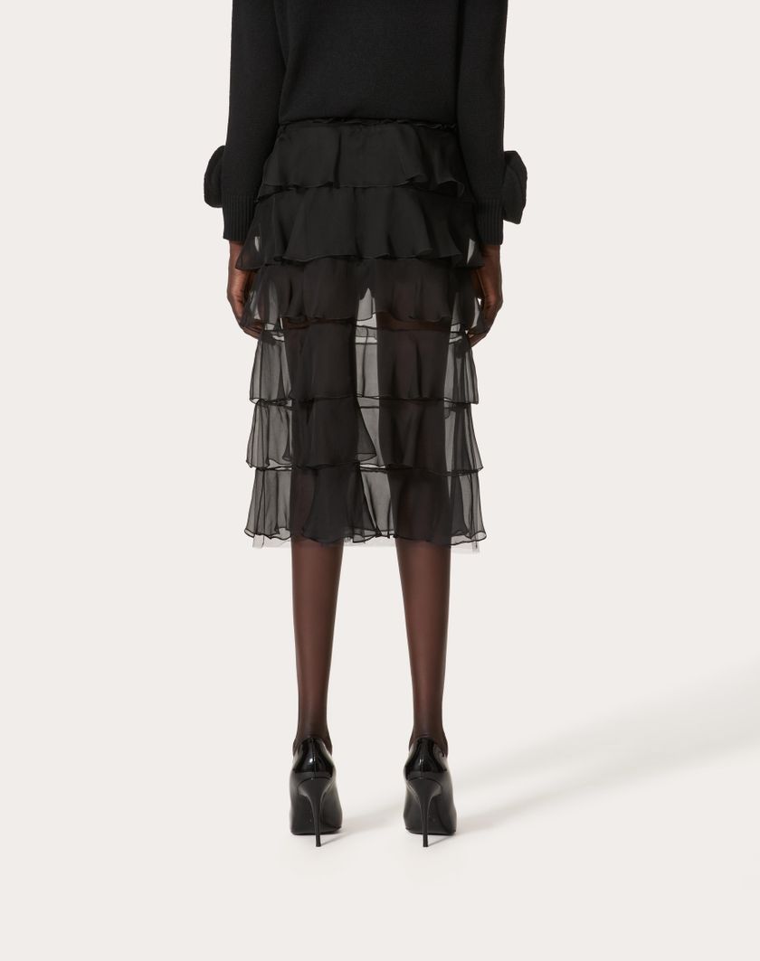 Valentino Handbags Gonna In Chiffon per Donna in Nero | Valentino IT In Saldo