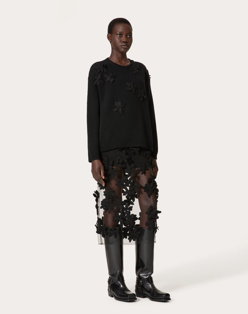 Valentino Handbags Maglia In Lana Ricamata per Donna in Nero | Valentino IT 2025