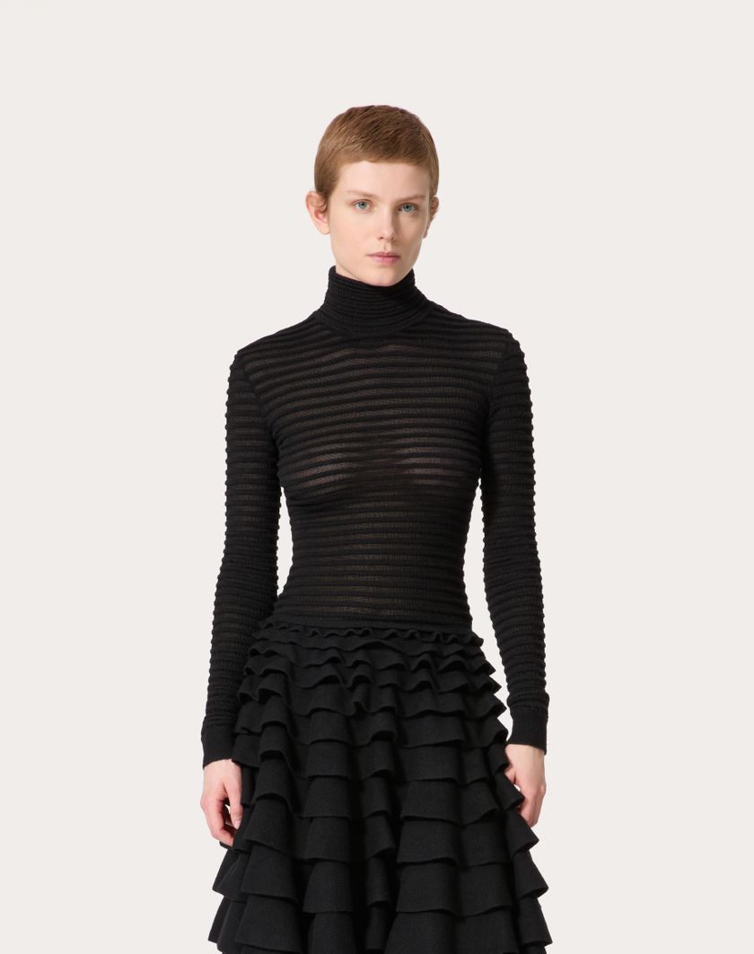 Valentino Handbags Maglia In Viscosa E Lana per Donna in Nero | Valentino IT Promozione