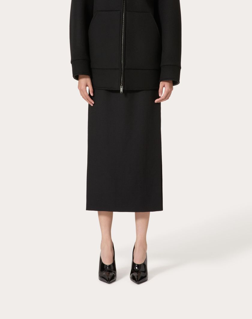 Valentino Handbags Gonna Midi In Grisaille per Donna in Nero | Valentino IT Soddisfazione Garantita