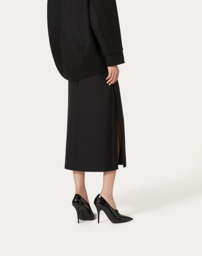 Valentino Handbags Gonna Midi In Grisaille per Donna in Nero | Valentino IT Soddisfazione Garantita