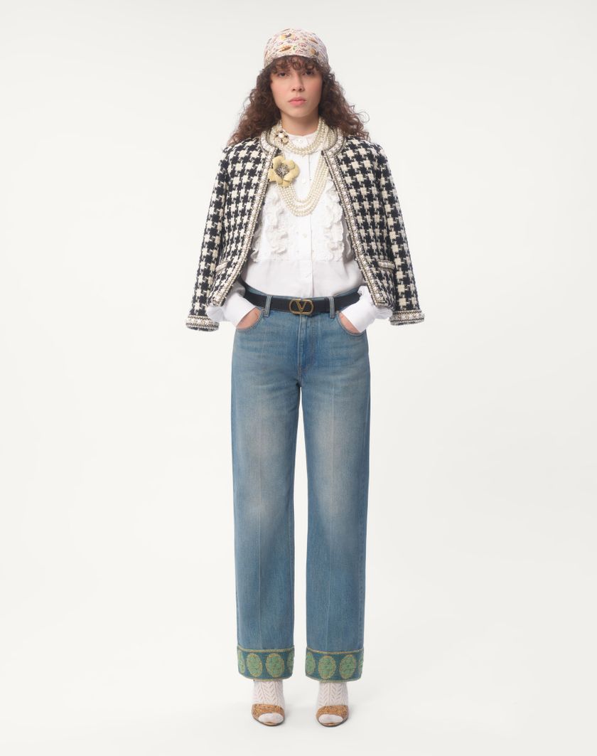 Valentino Handbags Top In Cotone E Lino Ricamato per Donna in Bianco | Valentino IT Sottocosto