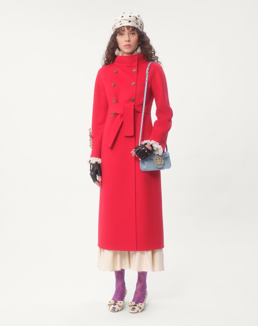 Valentino Handbags Cappotto In Compact Drap per Donna in Rosso | Valentino IT Offerta