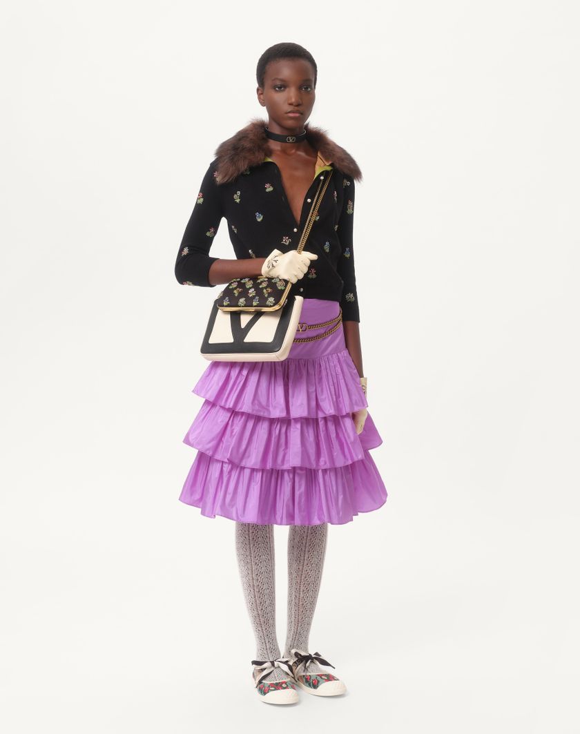 Valentino Handbags Cardigan In Lana Ricamato per Donna in Nero | Valentino IT Online