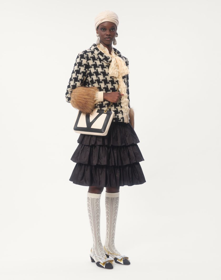 Valentino Handbags Gonna In Taffetas A Balze per Donna in Ametista | Valentino IT Outlet