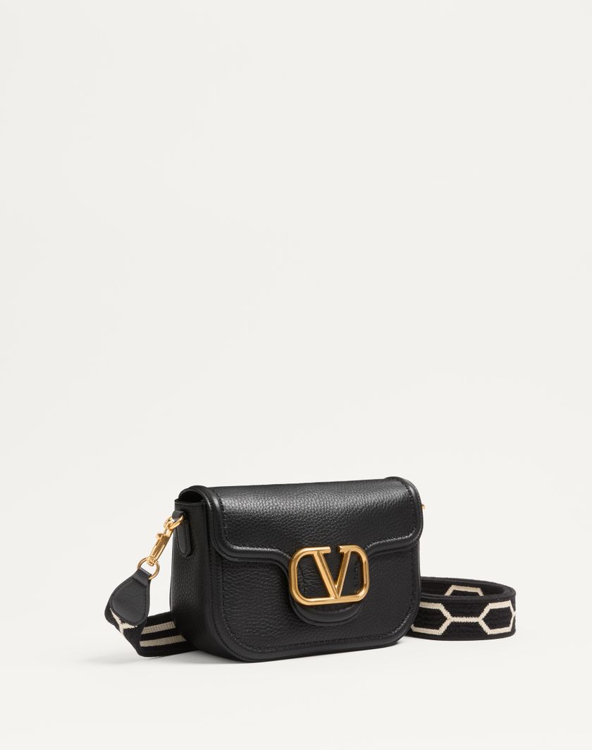 Valentino Handbags Borsa A Spalla Valentino Garavani Alltime In Vitello Granato Con Tracolla Nastro Jacquard per Donna in Nero/bianco | Valentino IT Moda