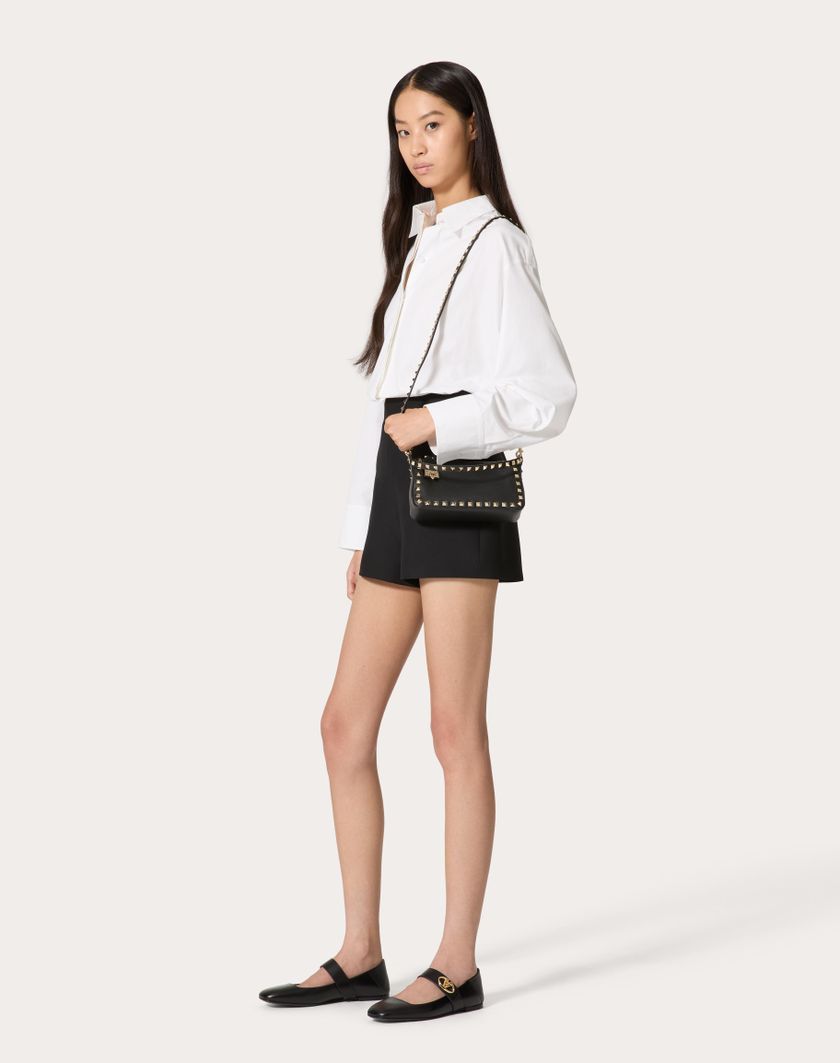 Valentino Handbags Borsa Piccola A Tracolla Rockstud In Vitello Granato per Donna in Nero | Valentino IT In Linea