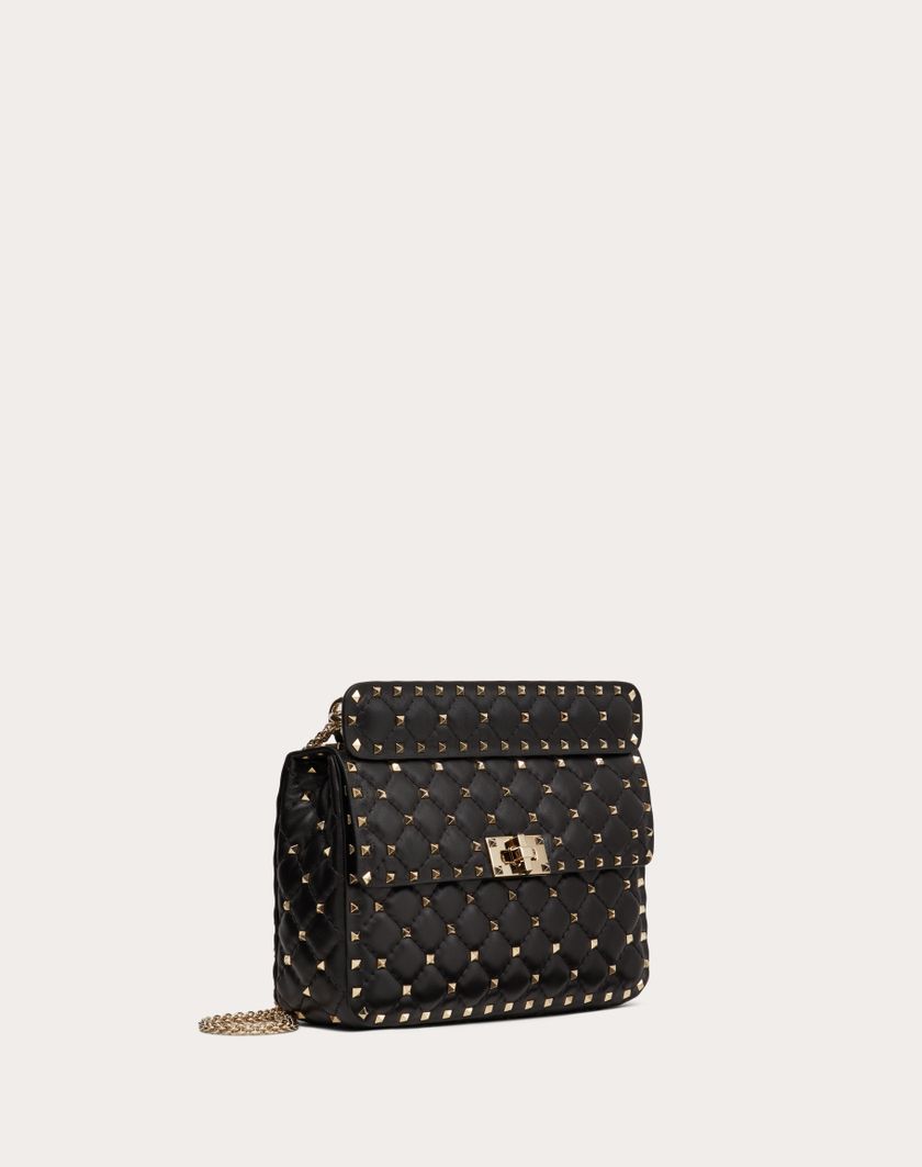 Valentino Handbags Borsa Media Rockstud Spike In Nappa per Donna in Nero | Valentino IT Qualità Garantita