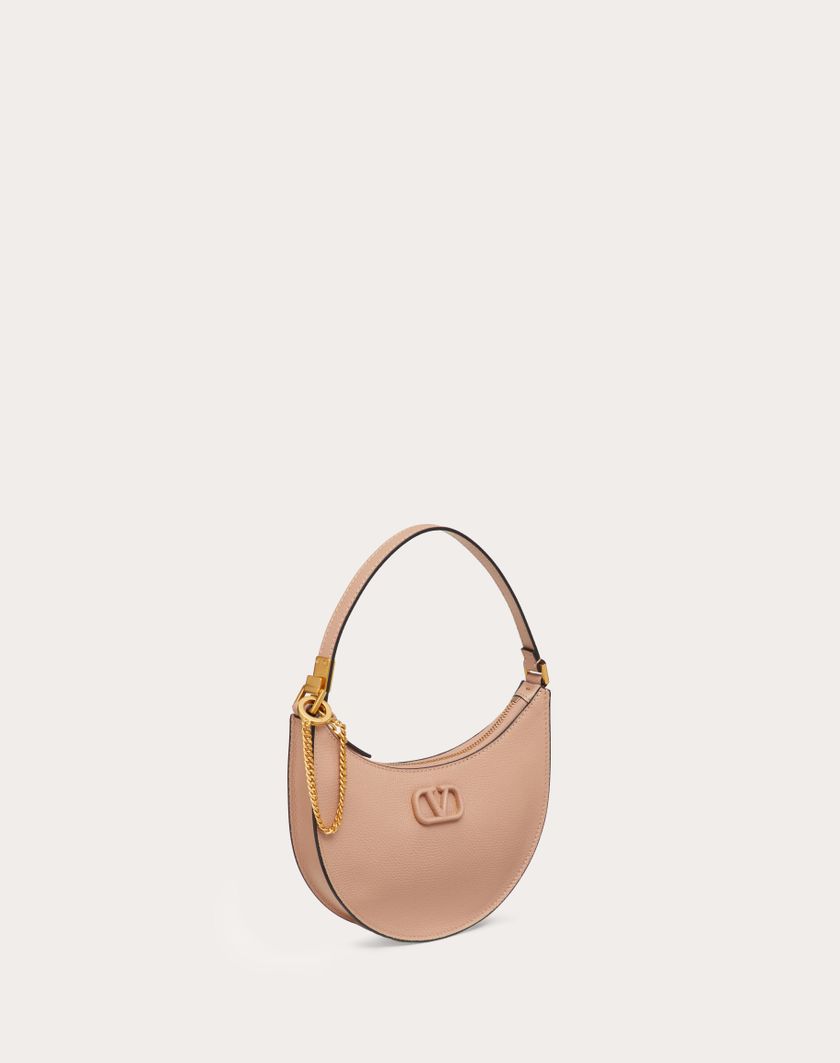 Valentino Handbags Mini Hobo Vlogo Signature In Vitello Granato per Donna in Light Ivory | Valentino IT Affare Del Giorno