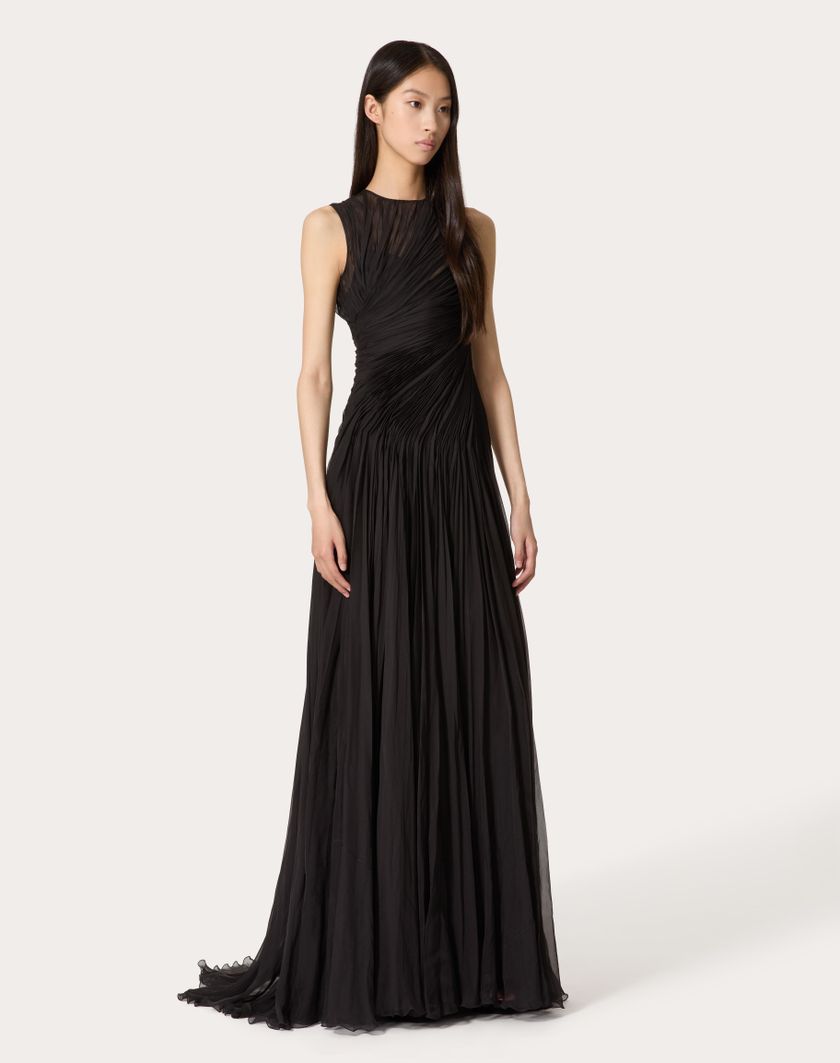 Valentino Handbags Gown In Chiffon per Donna in Nero | Valentino IT Offerte