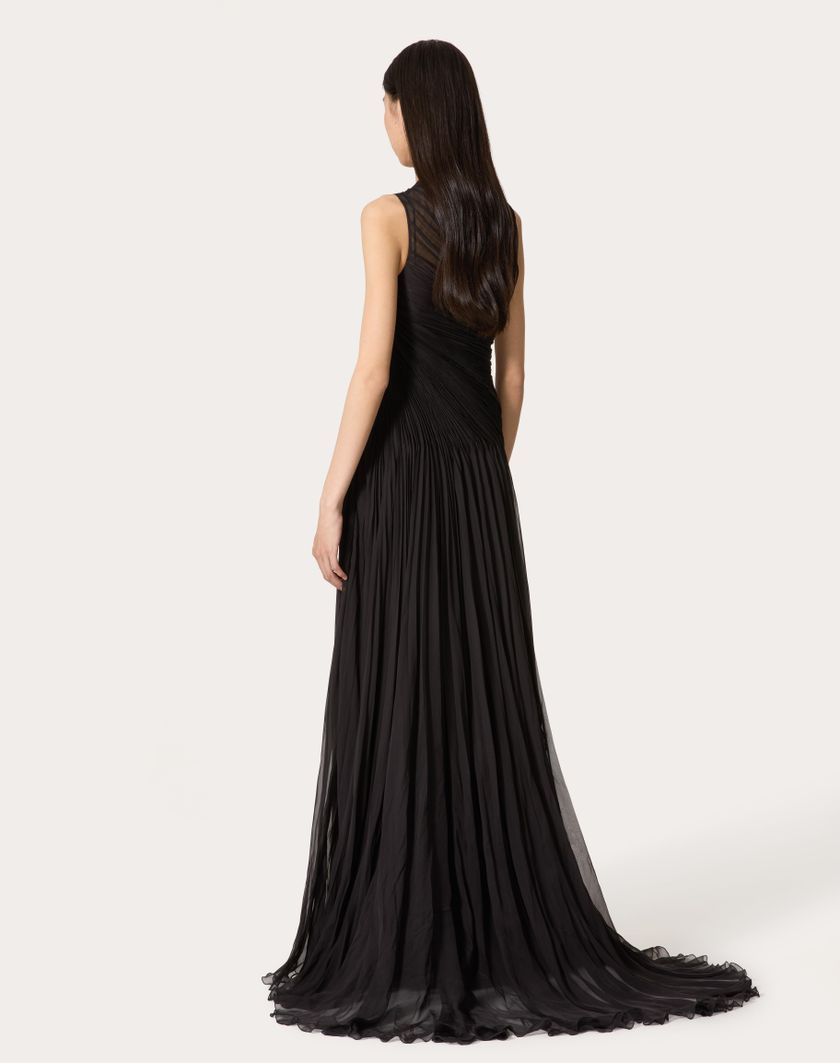 Valentino Handbags Gown In Chiffon per Donna in Nero | Valentino IT Offerte