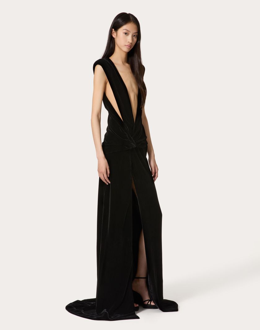 Valentino Handbags Gown In Velluto per Donna in Nero | Valentino IT Hotsell