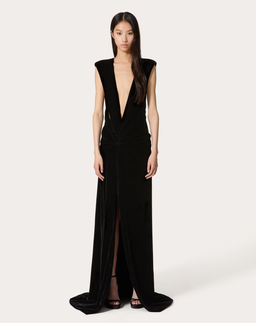 Valentino Handbags Gown In Velluto per Donna in Nero | Valentino IT Hotsell