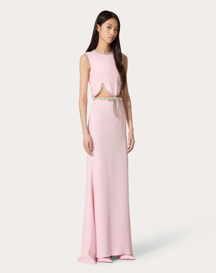 Valentino Handbags Abito Da Sera In Cady Couture Ricamato per Donna in Comfit | Valentino IT Vendite Flash