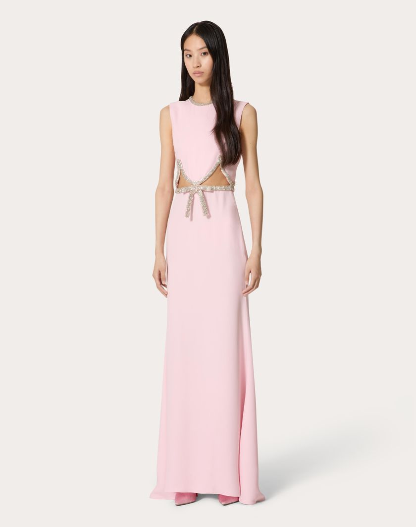 Valentino Handbags Abito Da Sera In Cady Couture Ricamato per Donna in Comfit | Valentino IT Vendite Flash