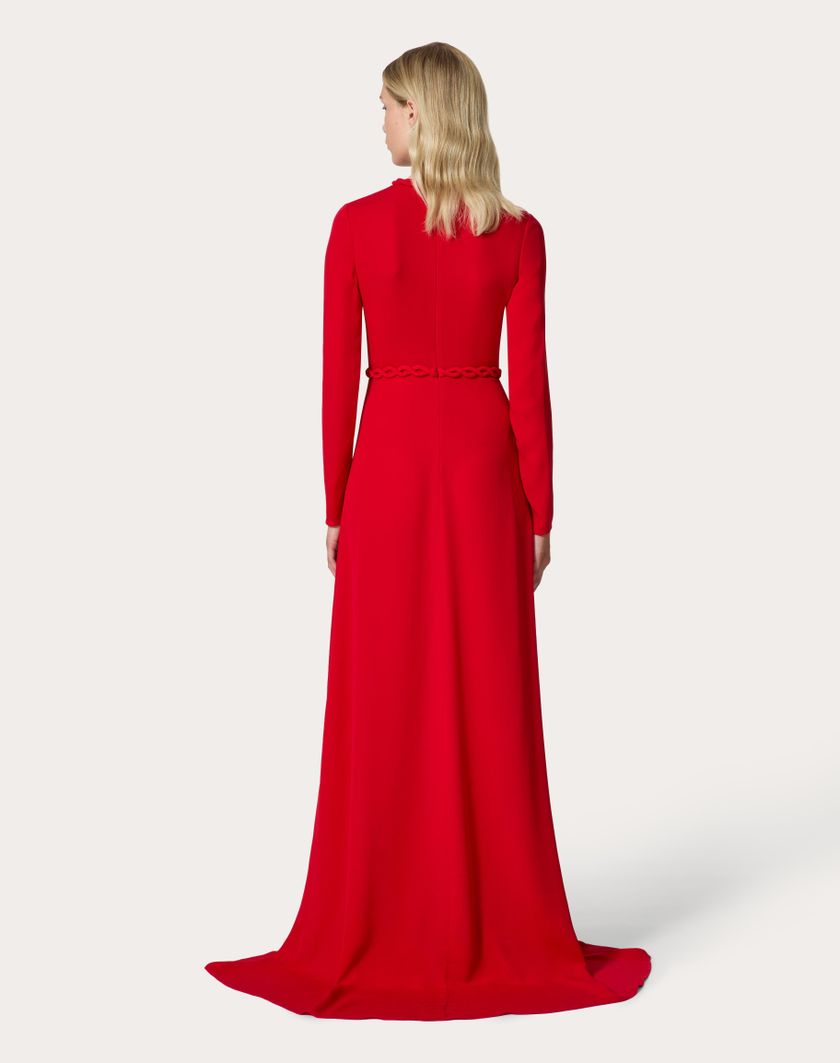 Valentino Handbags Abito Da Sera In Georgette Double per Donna in Rosso | Valentino IT Nuova