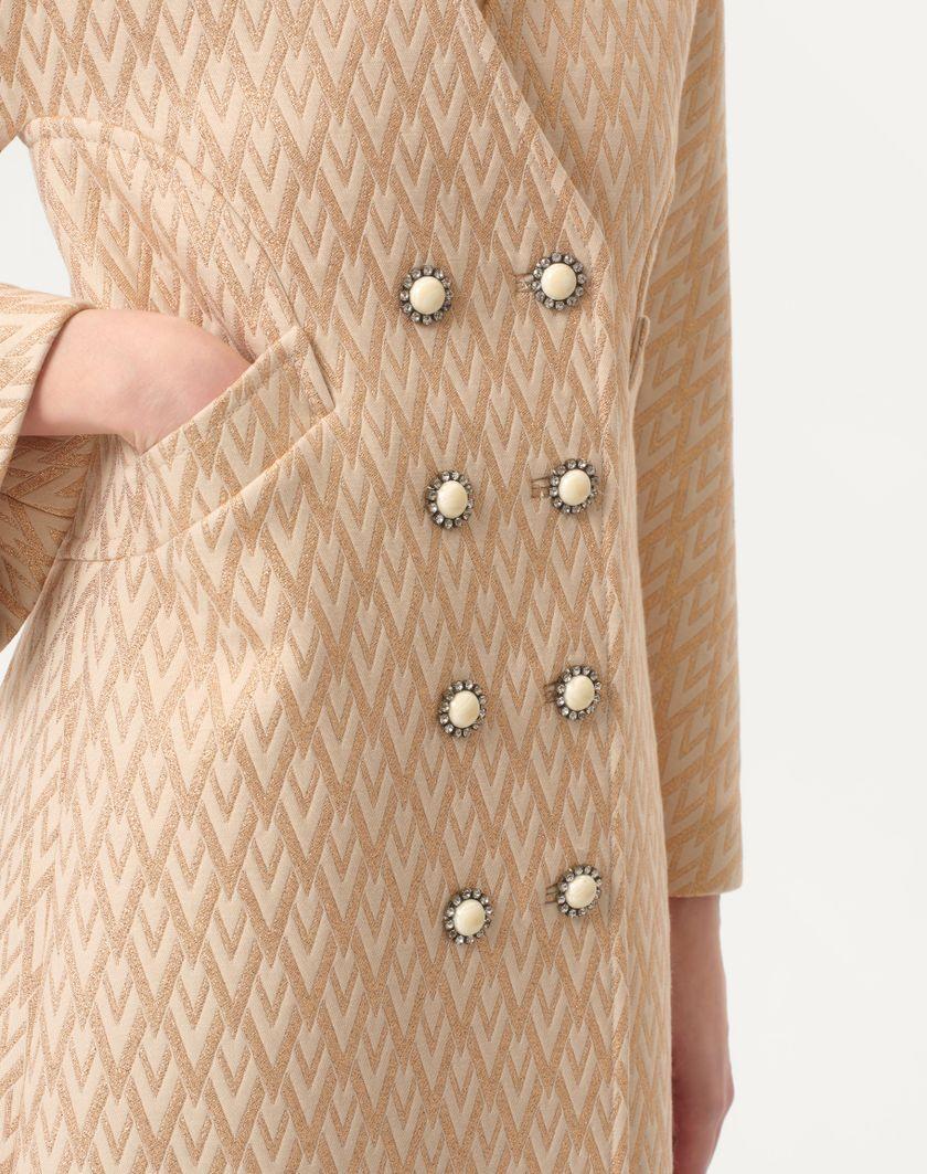 Valentino Handbags Cappotto In Lurex Jacquard Toute La V per Donna in Betulla/oro | Valentino IT 2025