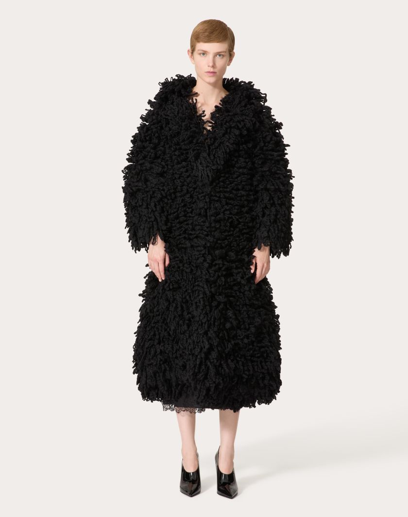 Valentino Handbags Cappotto In Maglia Di Lana per Donna in Nero | Valentino IT Qualità