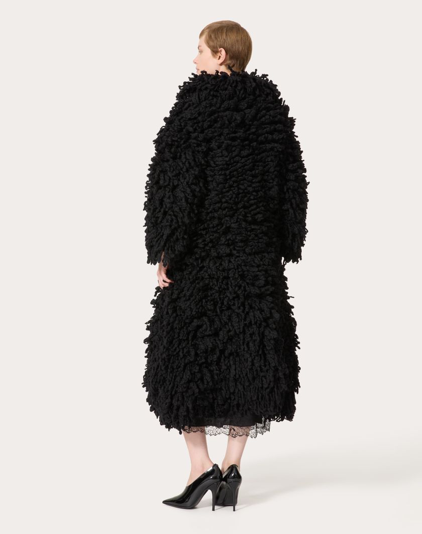 Valentino Handbags Cappotto In Maglia Di Lana per Donna in Nero | Valentino IT Qualità