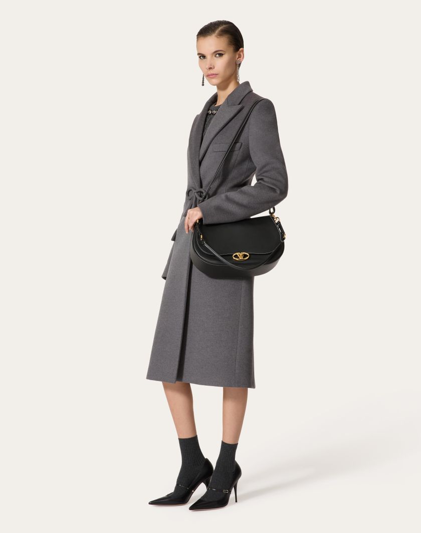 Valentino Handbags Cappotto In Compact Drap per Donna in Grigio Scuro | Valentino IT Spedizione Gratuita