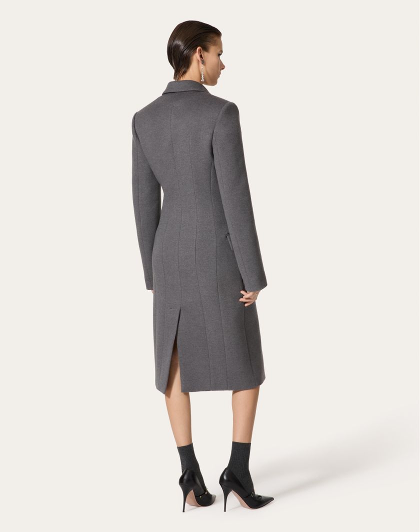 Valentino Handbags Cappotto In Compact Drap per Donna in Grigio Scuro | Valentino IT Spedizione Gratuita