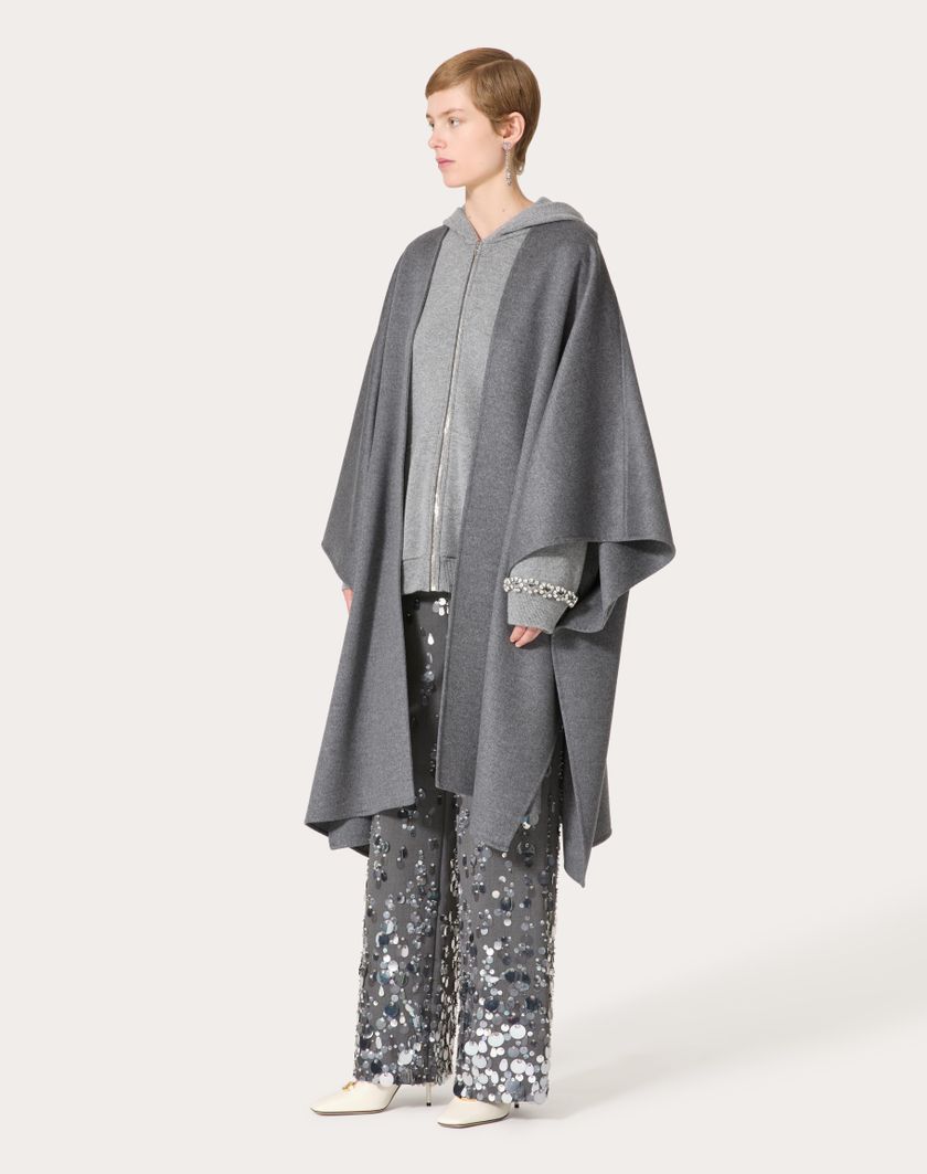 Valentino Handbags Cappa In Compact Drap per Donna in Grigio Scuro | Valentino IT Pezzi Unici