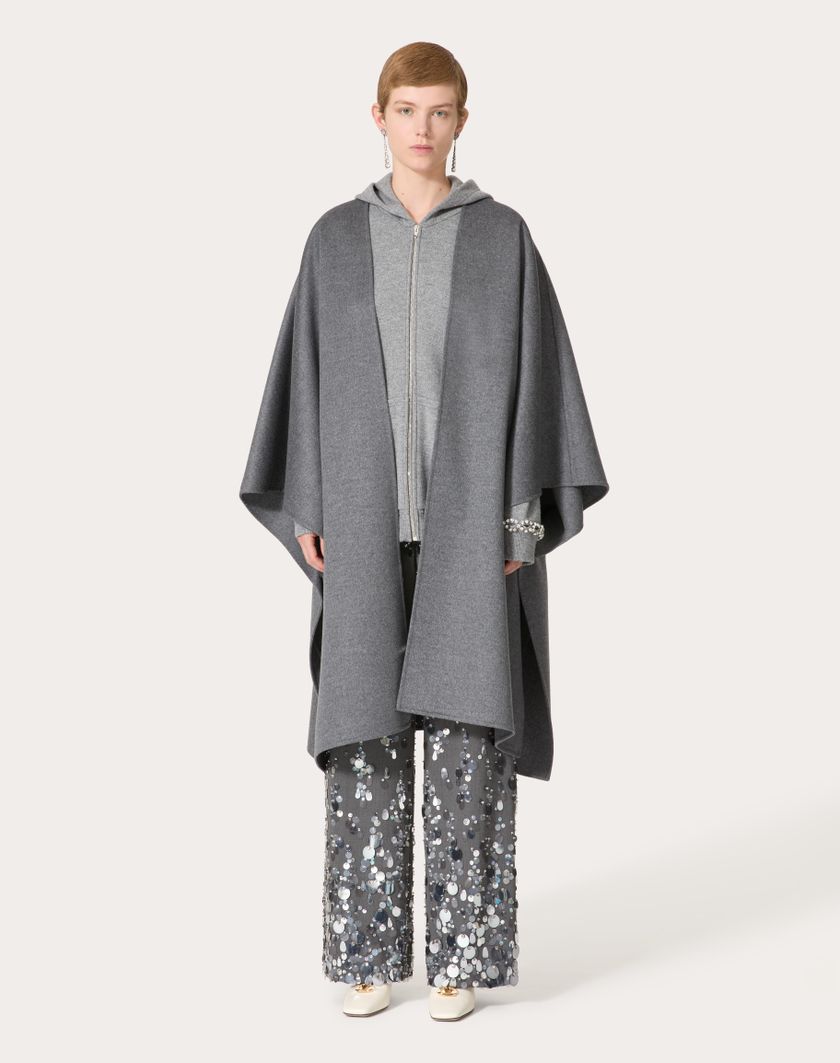 Valentino Handbags Cappa In Compact Drap per Donna in Grigio Scuro | Valentino IT Pezzi Unici