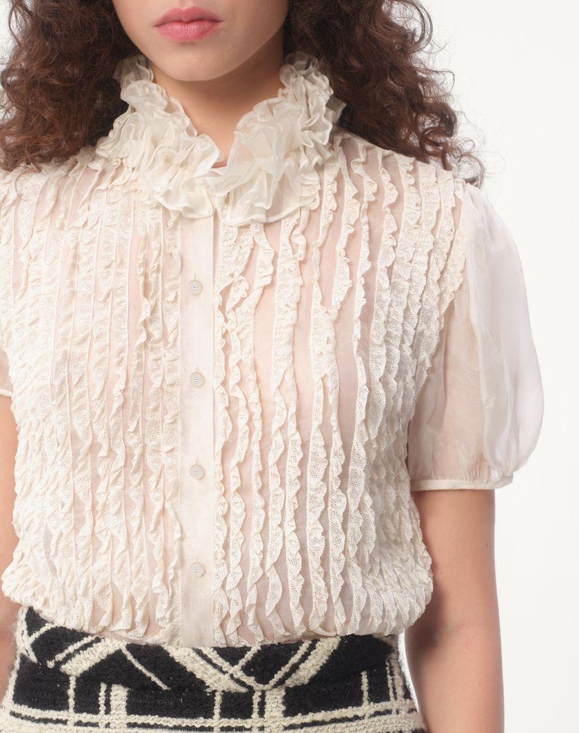 Valentino Handbags Camicia In Chiffon per Donna in Avorio | Valentino IT Economico