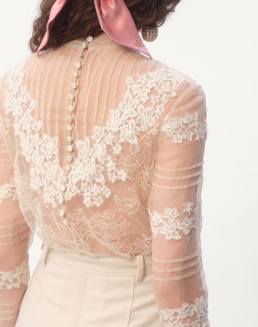 Valentino Handbags Top In Dentelle Motivo Roses per Donna in Avorio | Valentino IT Promozione Limitata