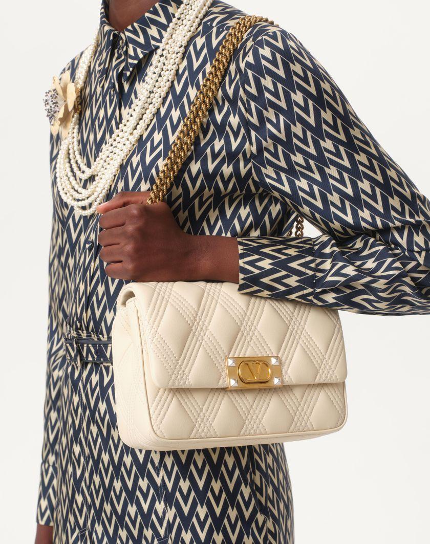 Valentino Handbags Camicia In Twill Toute La V per Donna in Nero/avorio | Valentino IT Fino Al -60%