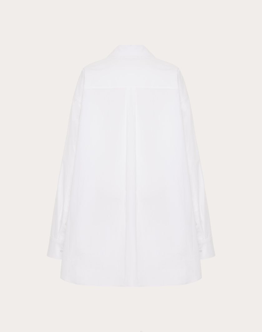 Valentino Handbags Camicia In Cotton Popeline per Donna in Bianco Ottico | Valentino IT Saldi Di Fabbrica