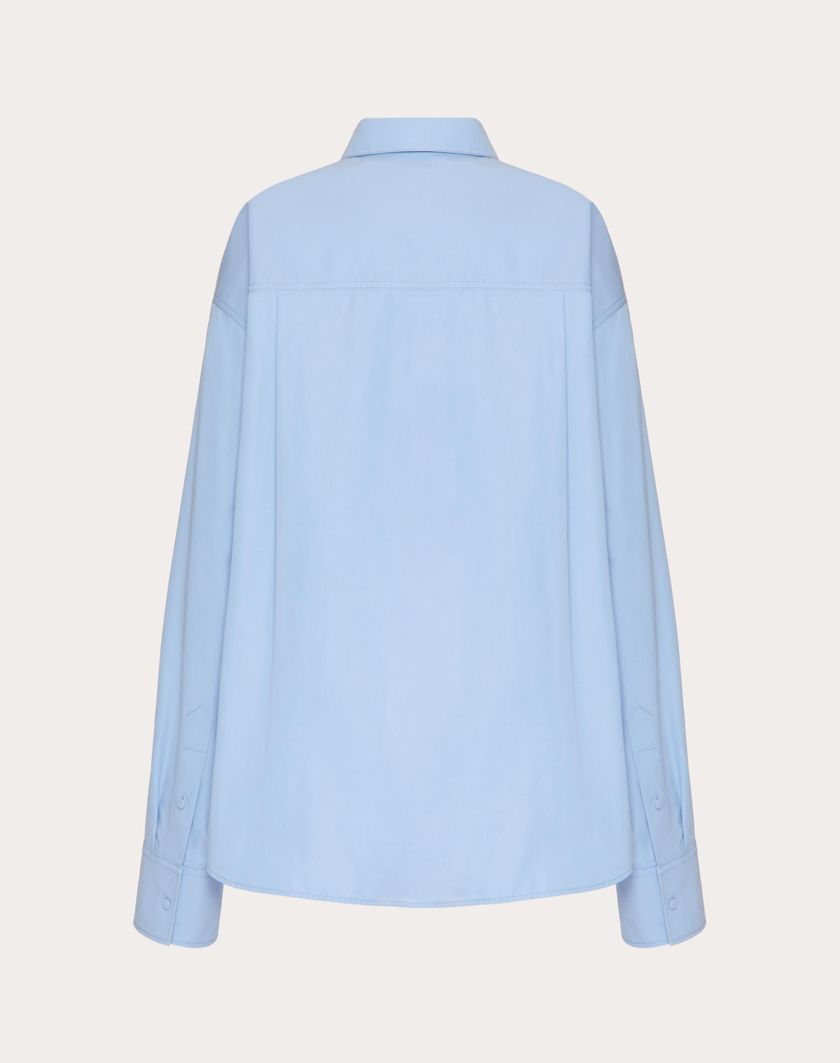 Valentino Handbags Camicia In Compact Popeline per Donna in Iris Liliac | Valentino IT Spedizione gratuita