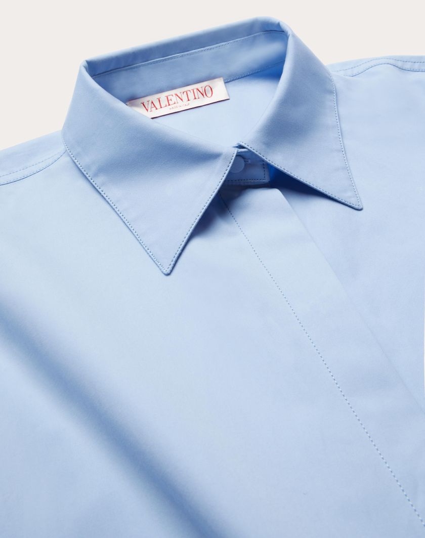 Valentino Handbags Camicia In Compact Popeline per Donna in Iris Liliac | Valentino IT Spedizione gratuita