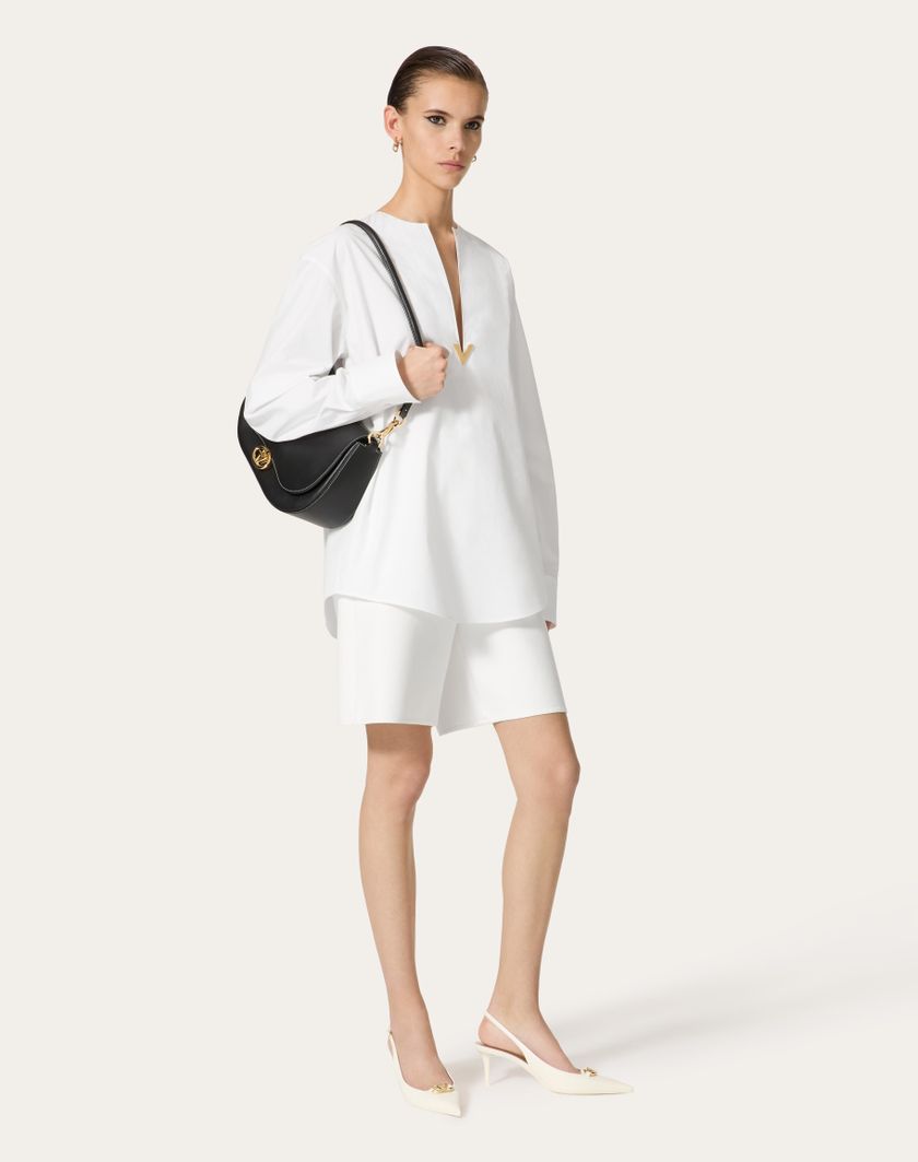 Valentino Handbags Top In Cotton Popeline per Donna in Bianco | Valentino IT Offerta esclusiva